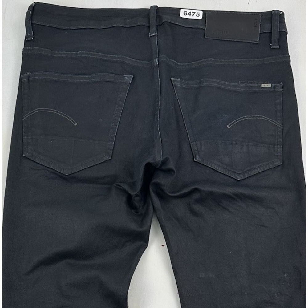 G-Star Raw 3301 Straight Jeans Men Fits 33x31 Black Stretch Denim Button Fly